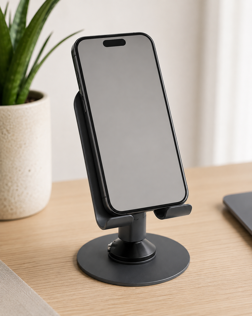Support smartphone de bureau réglable – gris anthracite