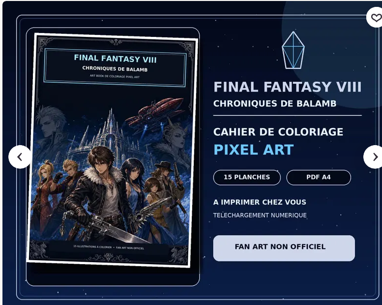 Final Fantasy VIII Pixel Art Color Book – Chroniques de Balamb