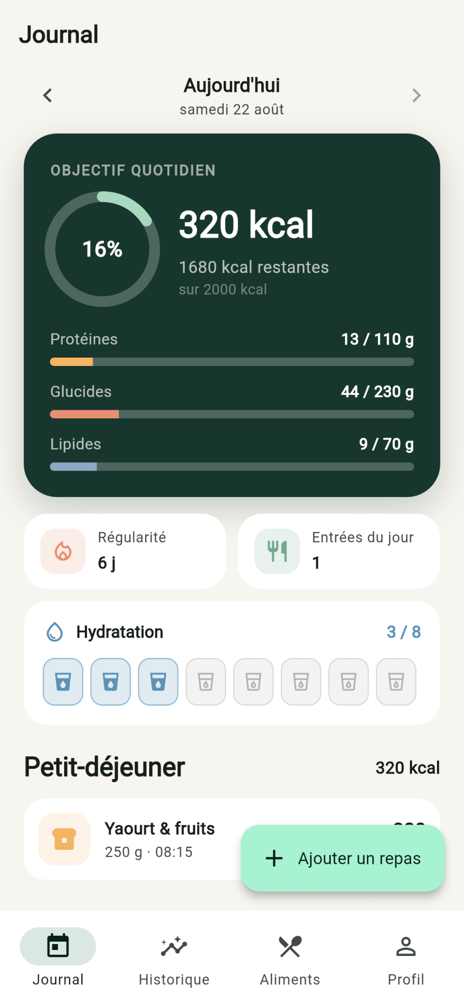 Capture de Template Flutter Premium Nouri — Nutrition mobile