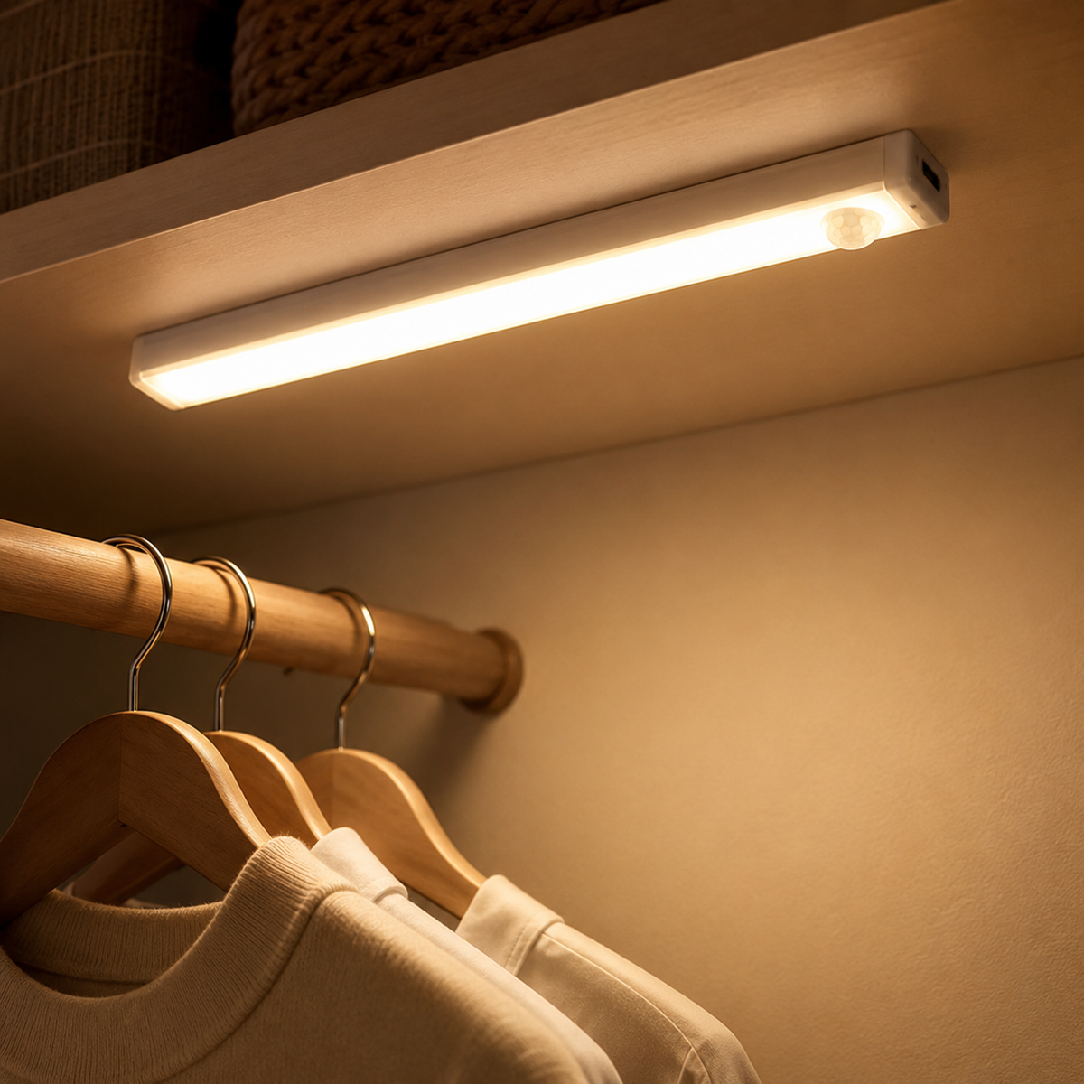 Lampe LED rechargeable USB-C avec détecteur de mouvement – 20 cm