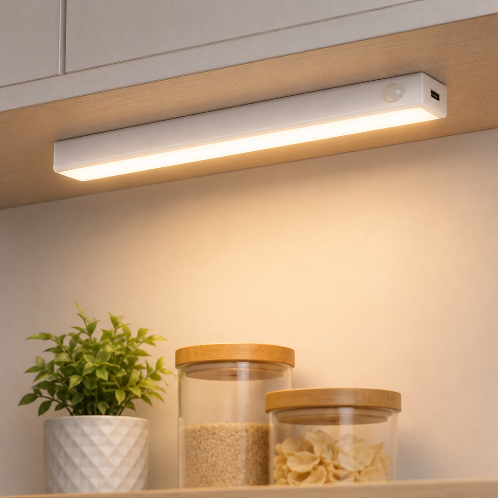 Lampe LED rechargeable USB-C avec détecteur de mouvement – 20 cm